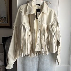 Nasty gal fringe faux leather jacket